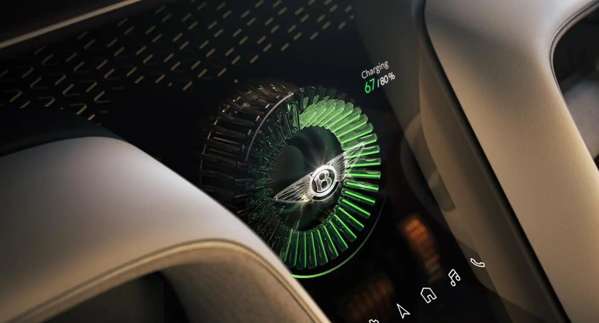 =détail interieur de la Bentley EXP 15 à Genève